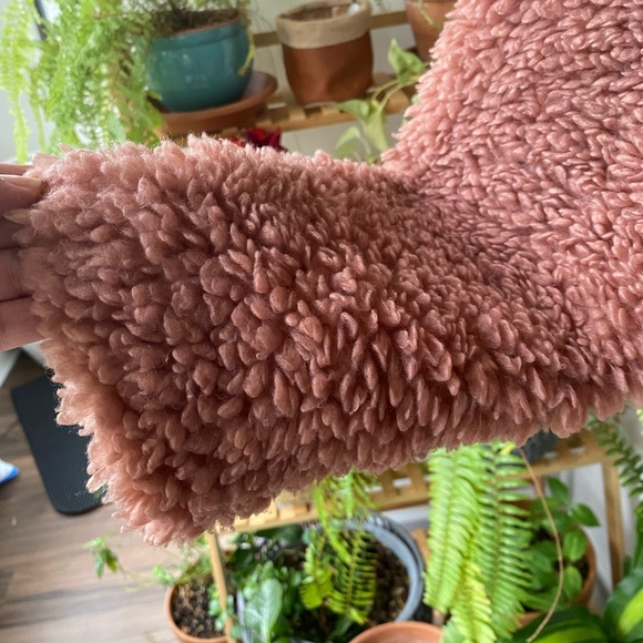 Zara jacket size S teddy bear pink fleece coat Teo pockets cozy - Picture 4 of 7
